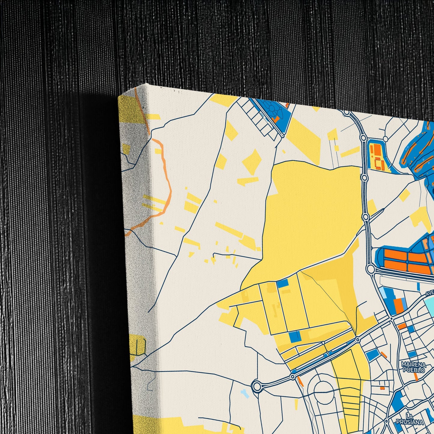 Mairena Del Aljarafe Spain Colorful City Map Canvas Print Detail