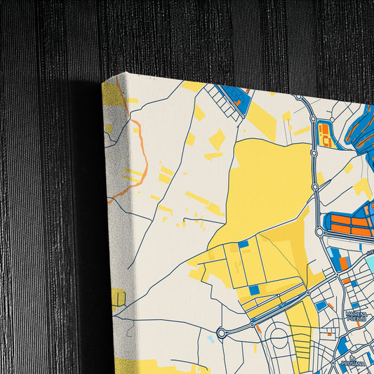 Mairena Del Aljarafe Spain Colorful City Map Canvas Print Detail