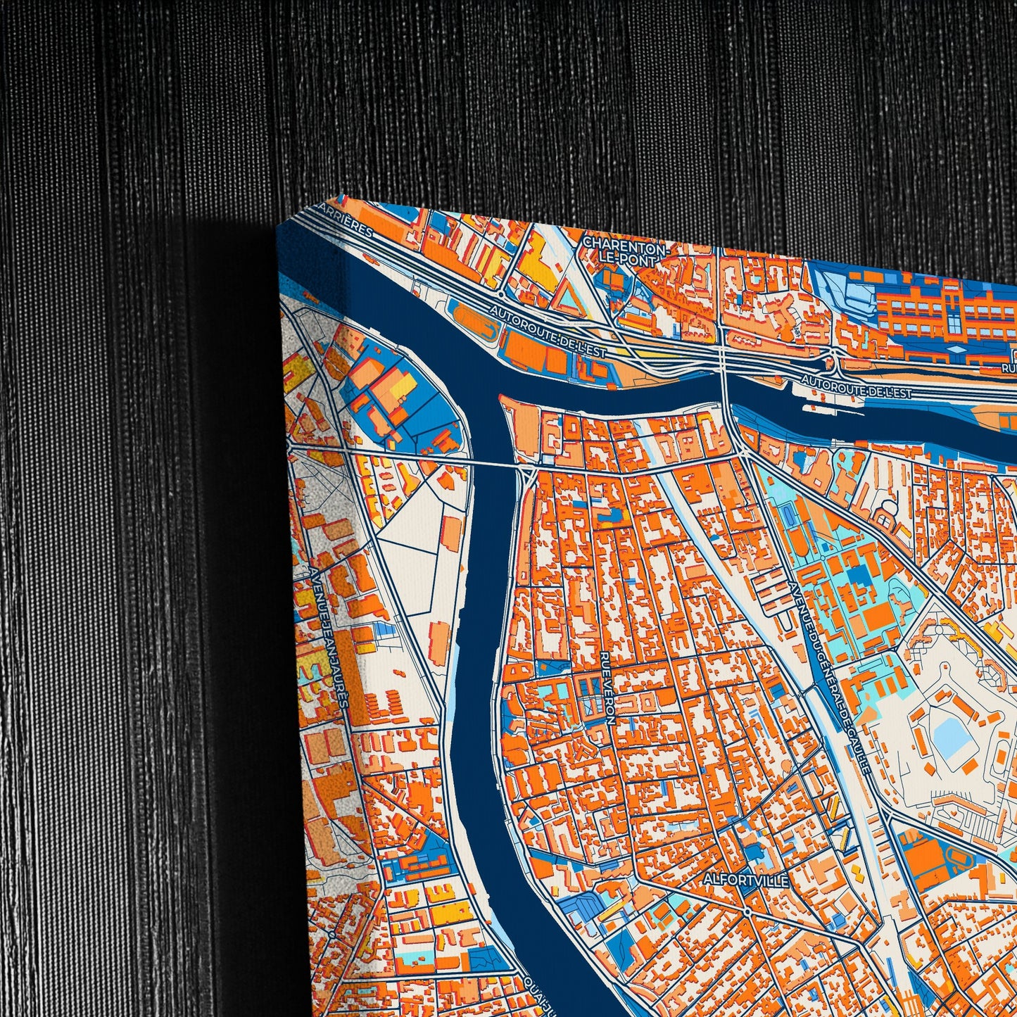 Maisons-Alfort France Colorful City Map Canvas Print Detail