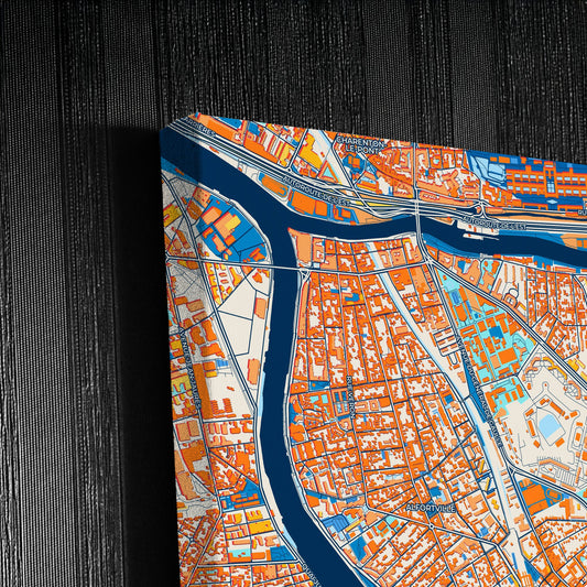 Maisons-Alfort France Colorful City Map Canvas Print Detail
