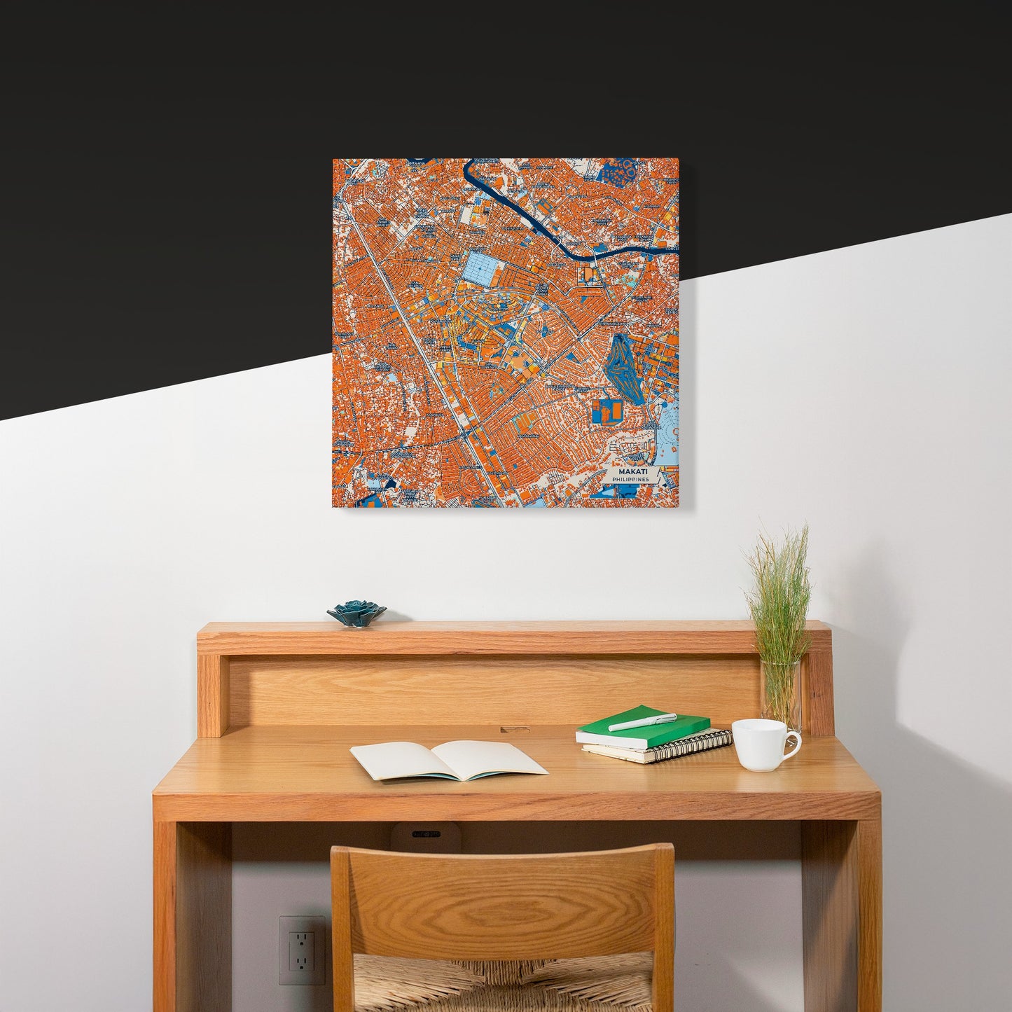 Makati Philippines Colorful City Map Canvas Print Scene