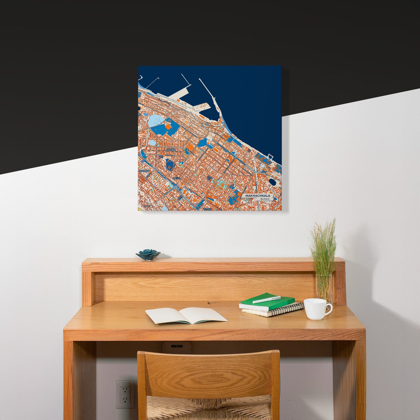 Махачкала Russia Colorful City Map Canvas Print Scene