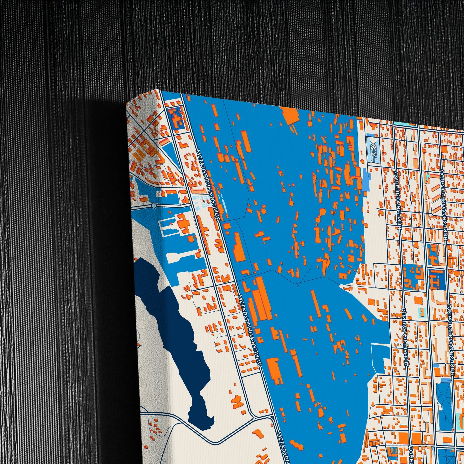 Макіївка Ukraine Colorful City Map Canvas Print Detail