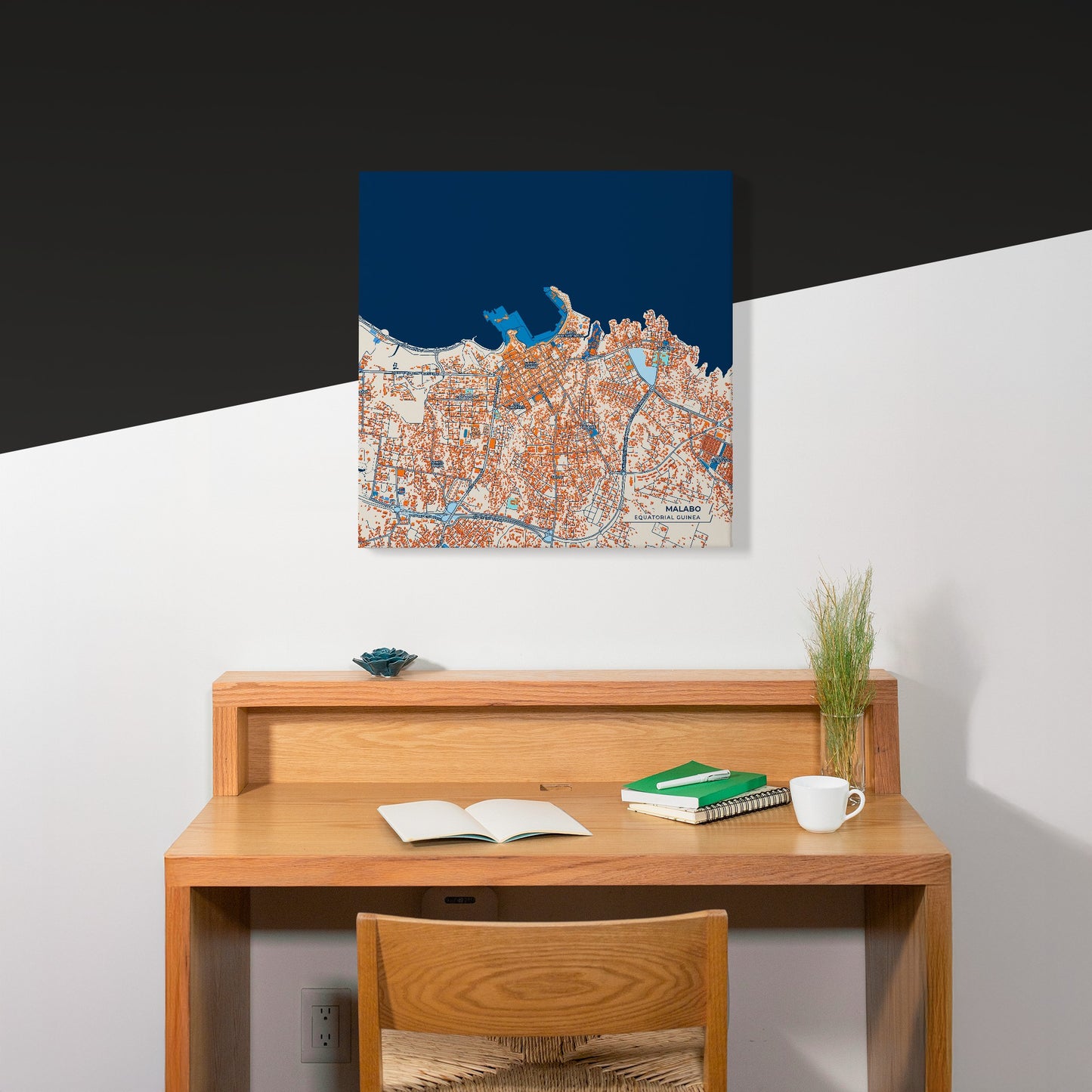 Malabo Equatorial Guinea Colorful City Map Canvas Print Scene