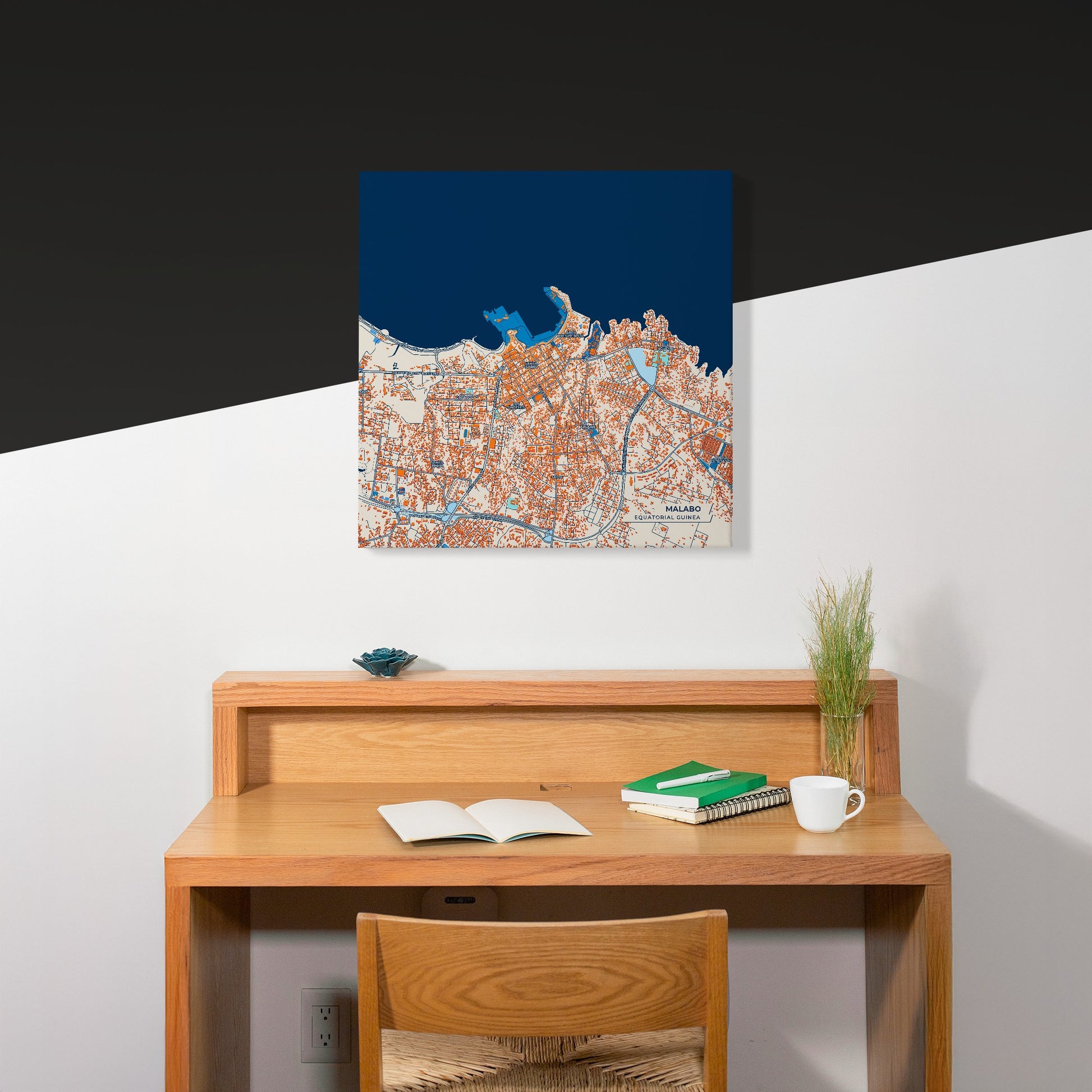 Malabo Equatorial Guinea Colorful City Map Canvas Print Scene