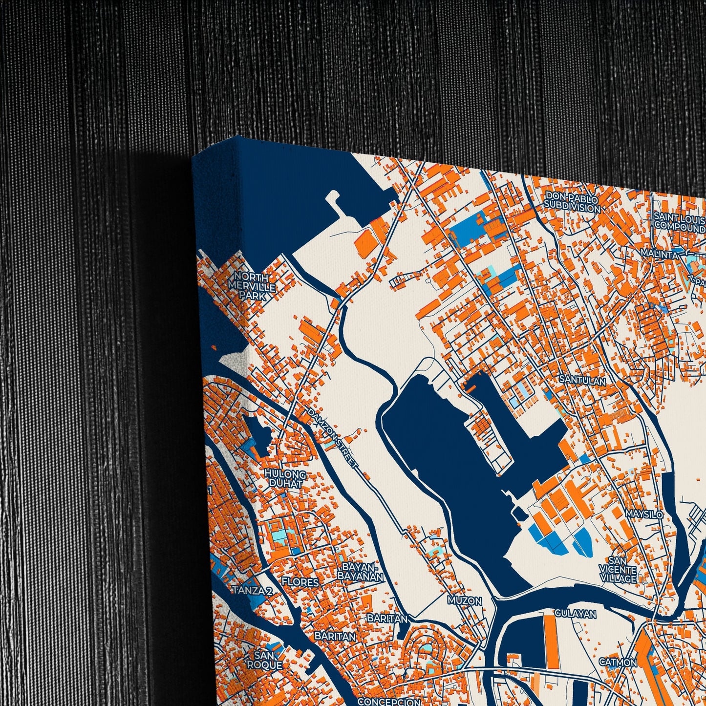 Malabon Philippines Colorful City Map Canvas Print Detail