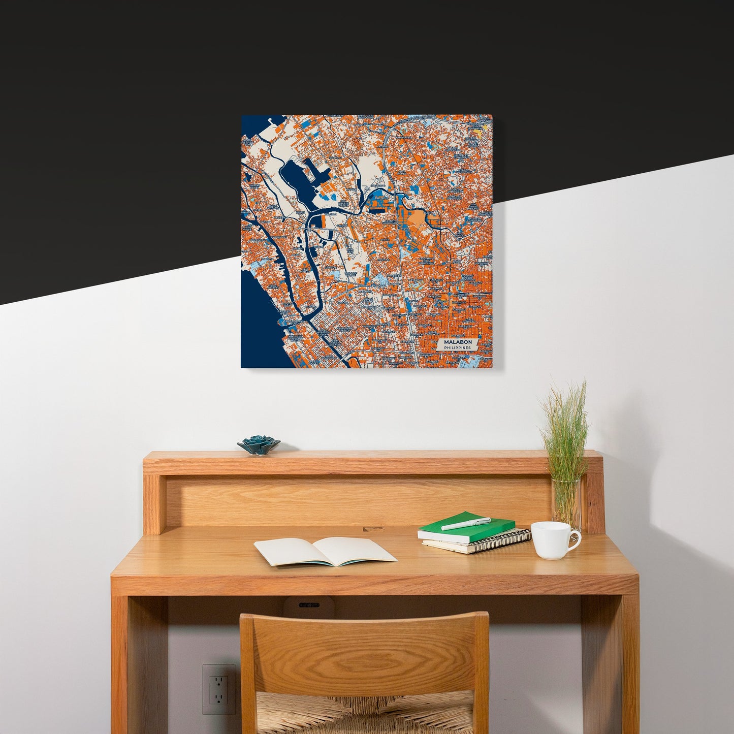Malabon Philippines Colorful City Map Canvas Print Scene