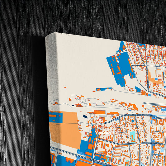 Маладзеечна Belarus Colorful City Map Canvas Print Detail
