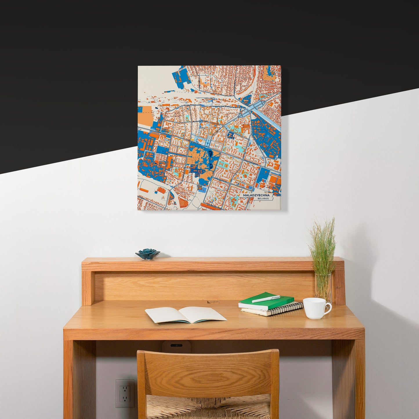 Маладзеечна Belarus Colorful City Map Canvas Print Scene