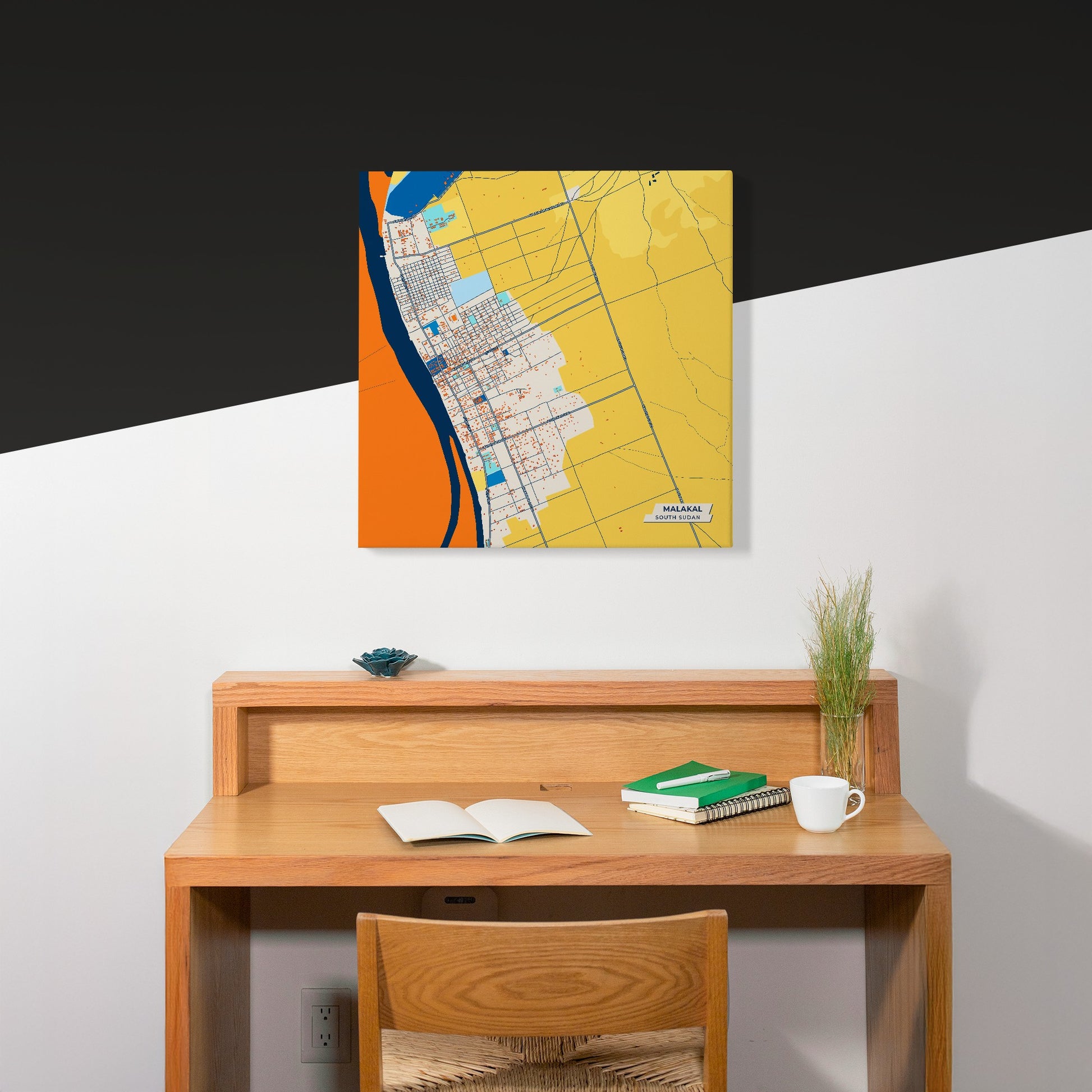 Malakal South Sudan Colorful City Map Canvas Print Scene
