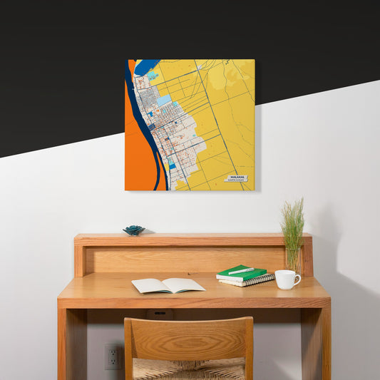 Malakal South Sudan Colorful City Map Canvas Print Scene