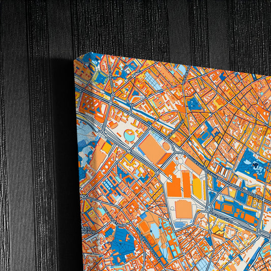 Malakoff France Colorful City Map Canvas Print Detail