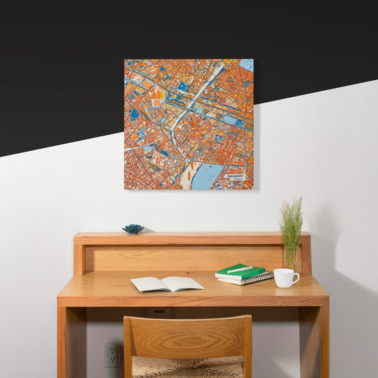 Malakoff France Colorful City Map Canvas Print Scene