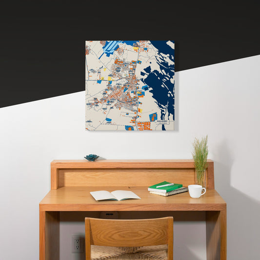 Malambo Colombia Colorful City Map Canvas Print Scene