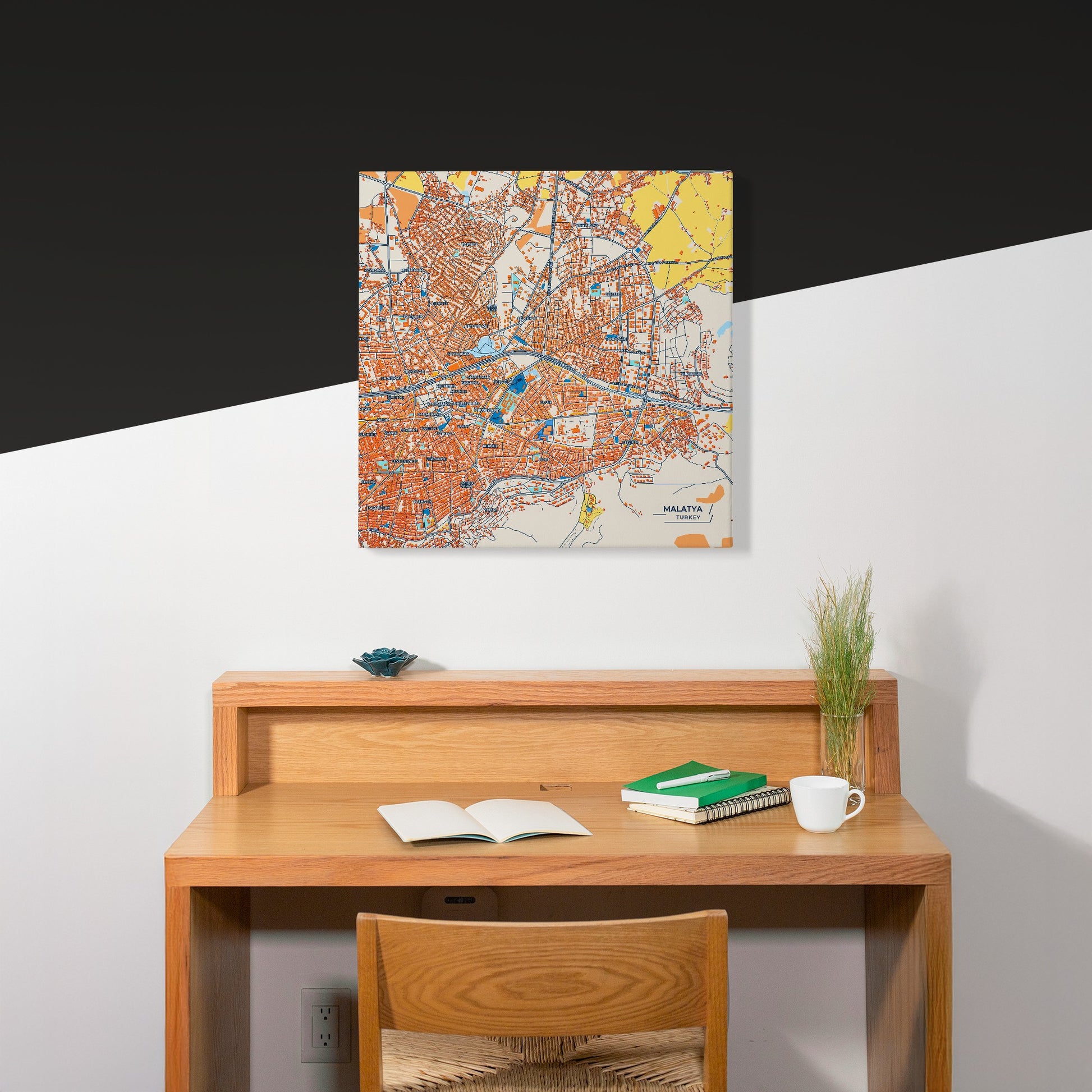 Malatya Turkey Colorful City Map Canvas Print Scene