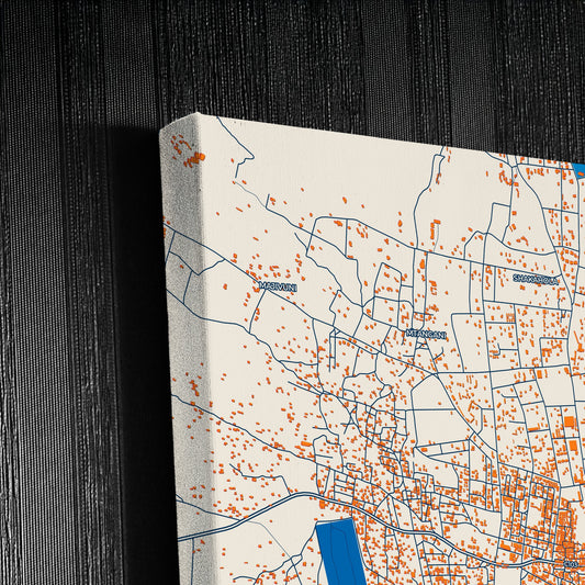 Malindi Kenya Colorful City Map Canvas Print Detail