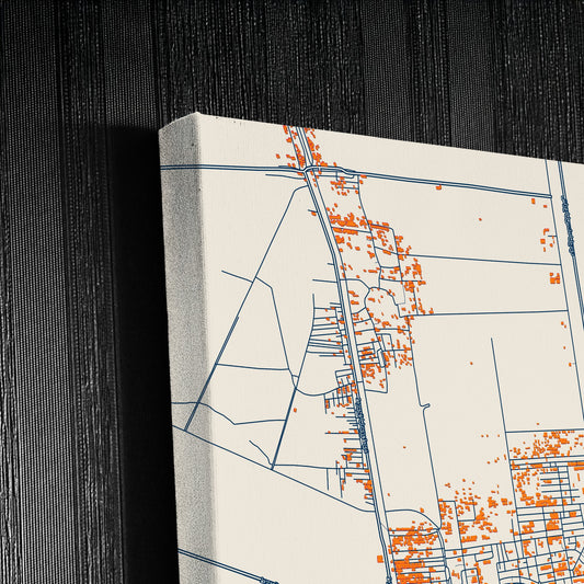 Mallawi Egypt Colorful City Map Canvas Print Detail