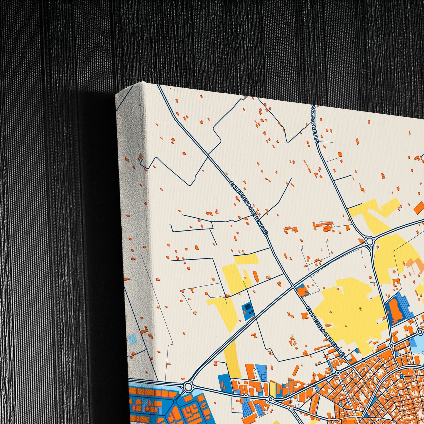 Manacor Spain Colorful City Map Canvas Print Detail