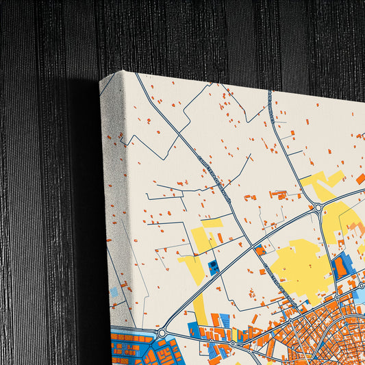 Manacor Spain Colorful City Map Canvas Print Detail