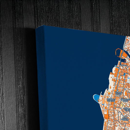 Manado Indonesia Colorful City Map Canvas Print Detail