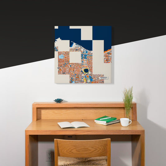 Managua Nicaragua Colorful City Map Canvas Print Scene