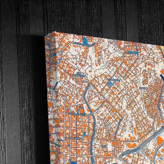 Manaus Brazil Colorful City Map Canvas Print Detail