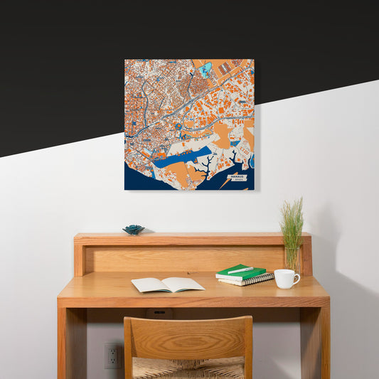 Manaus Brazil Colorful City Map Canvas Print Scene