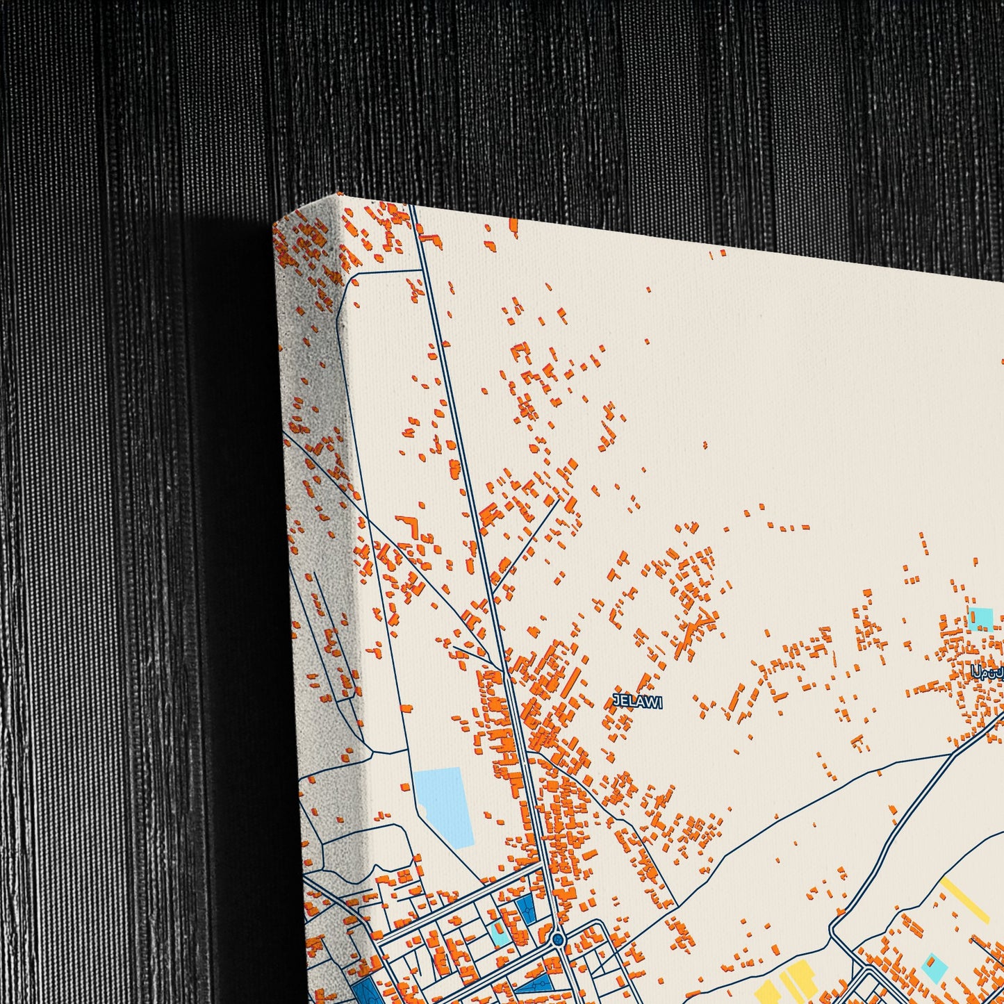 Manbij Syria Colorful City Map Canvas Print Detail