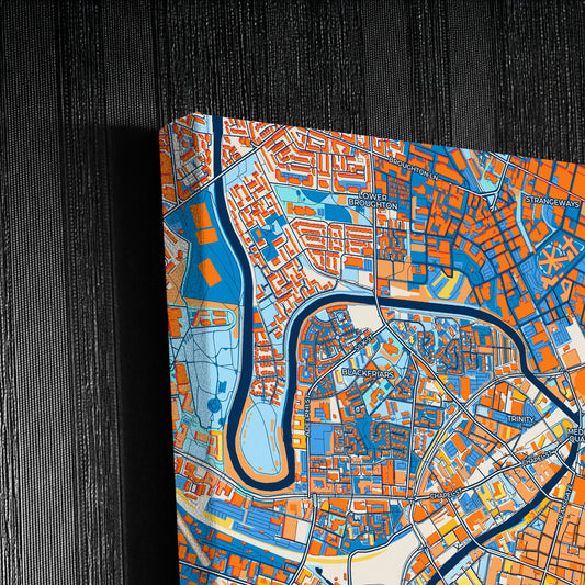 Manchester England Colorful City Map Canvas Print Detail