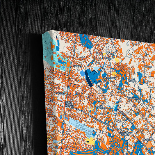 Mandaue Philippines Colorful City Map Canvas Print Detail