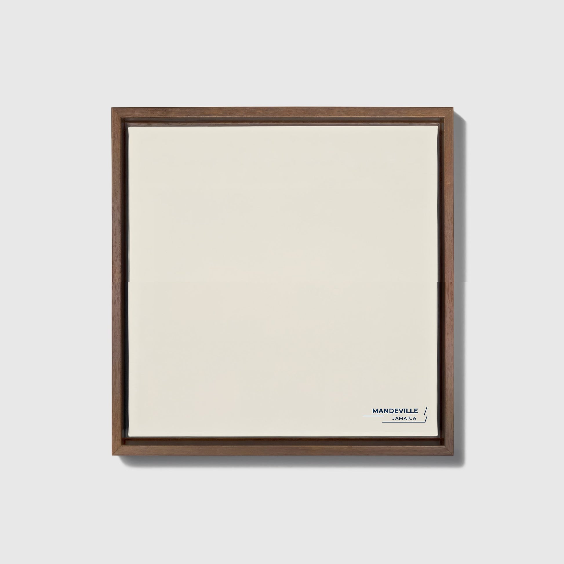 Mandeville Jamaica Colorful City Map Canvas Print • Dark Wooden Framed