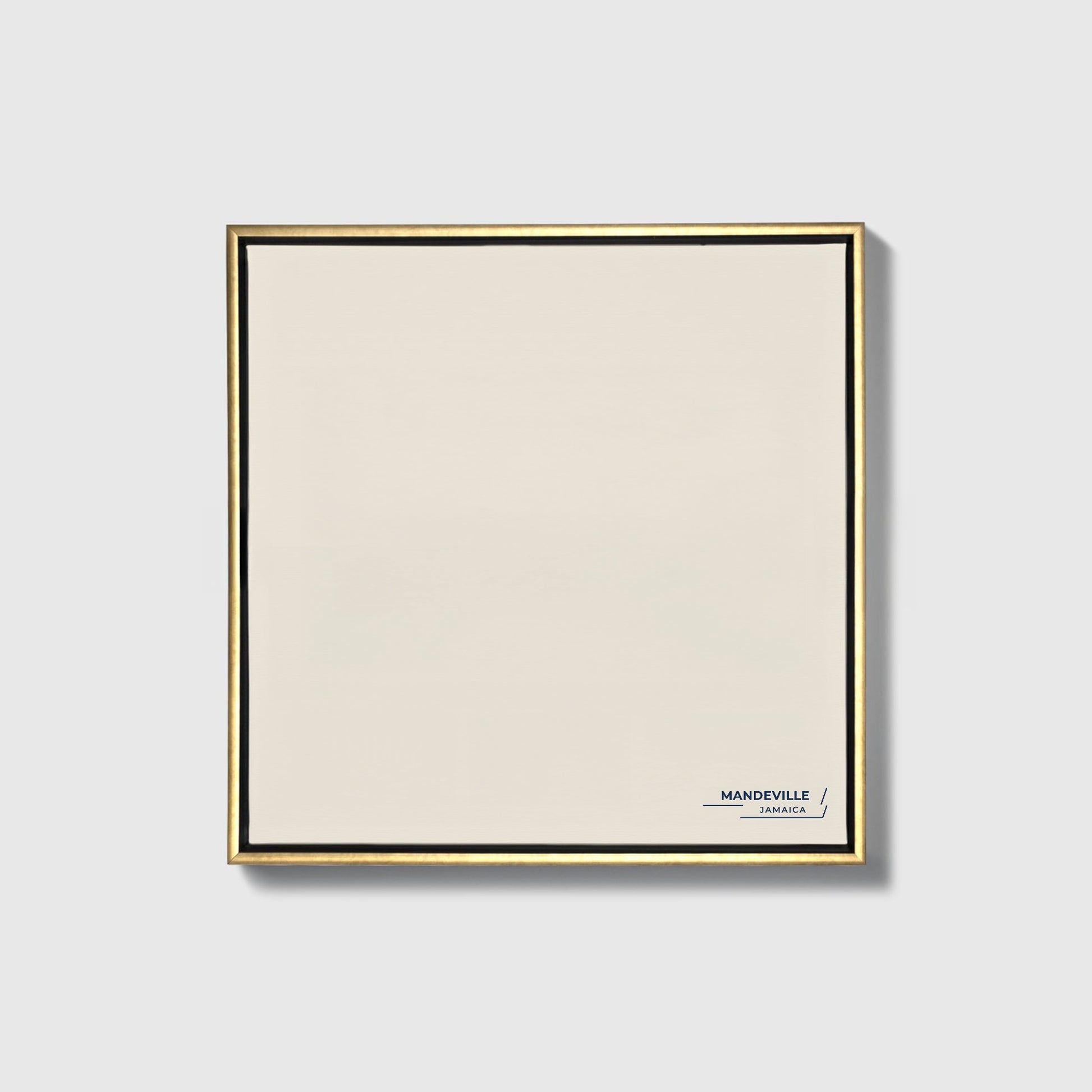 Mandeville Jamaica Colorful City Map Canvas Print • Gold Framed