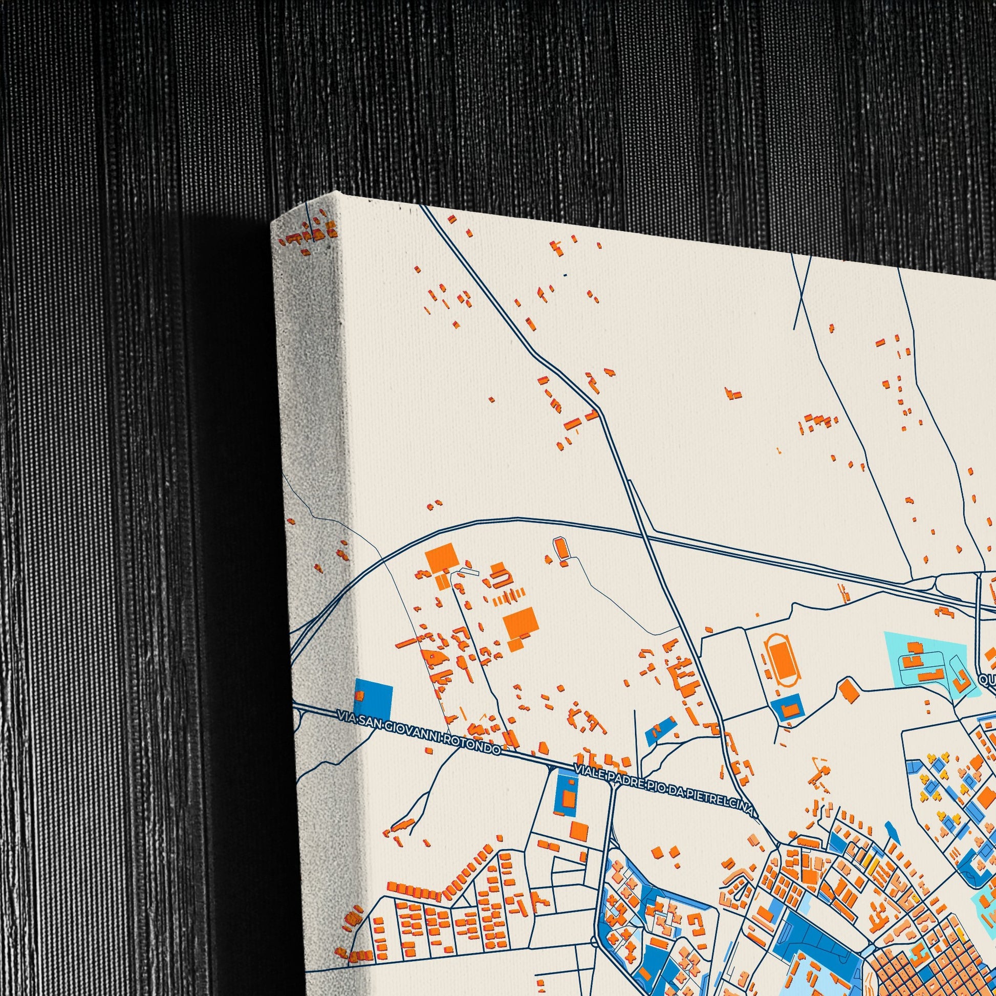 Manfredonia Italy Colorful City Map Canvas Print Detail