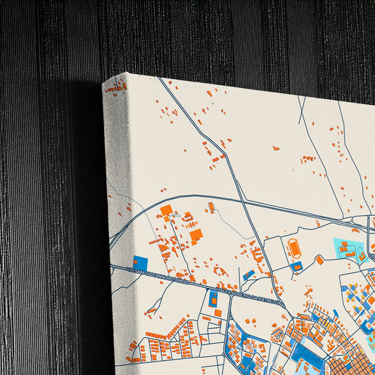 Manfredonia Italy Colorful City Map Canvas Print Detail