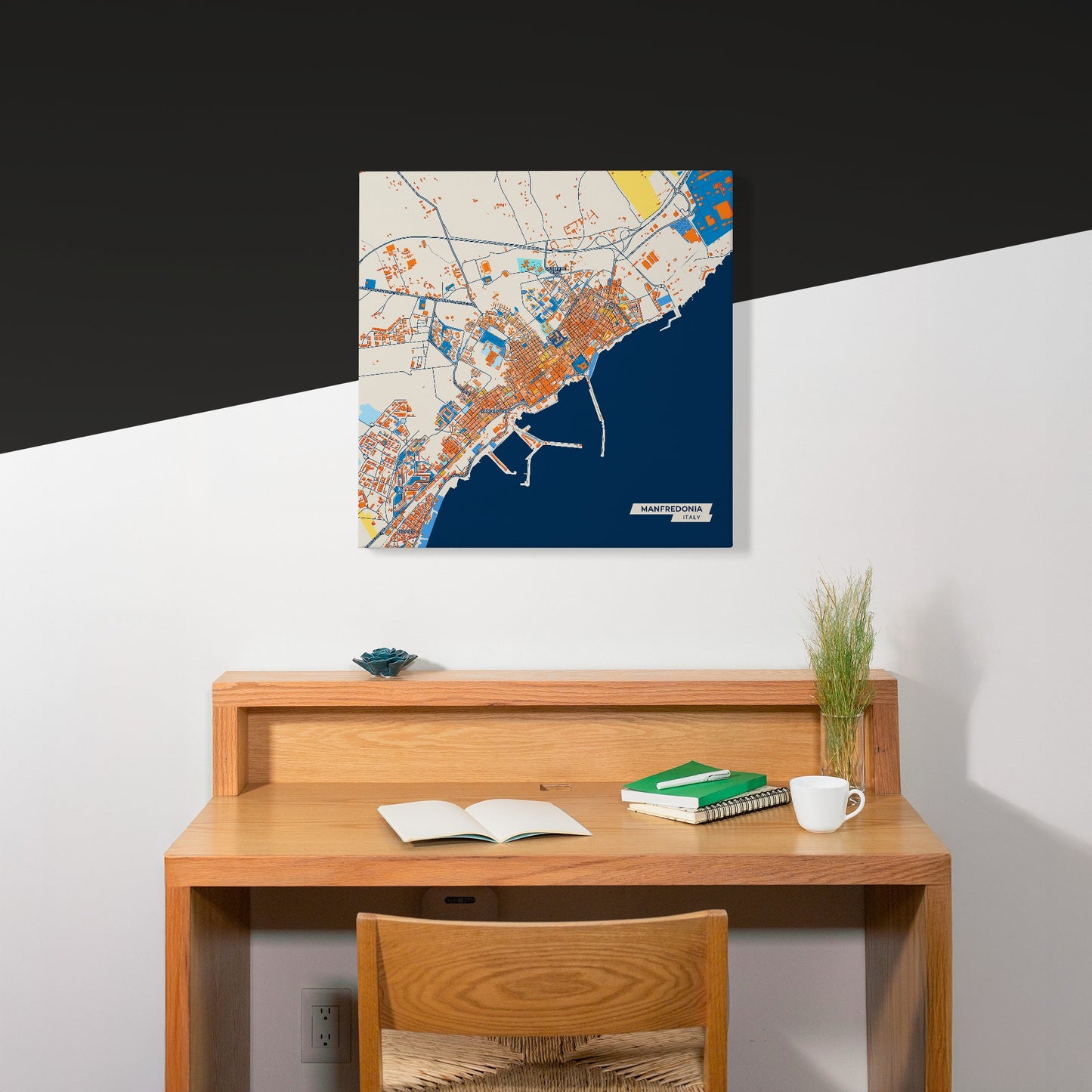 Manfredonia Italy Colorful City Map Canvas Print Scene