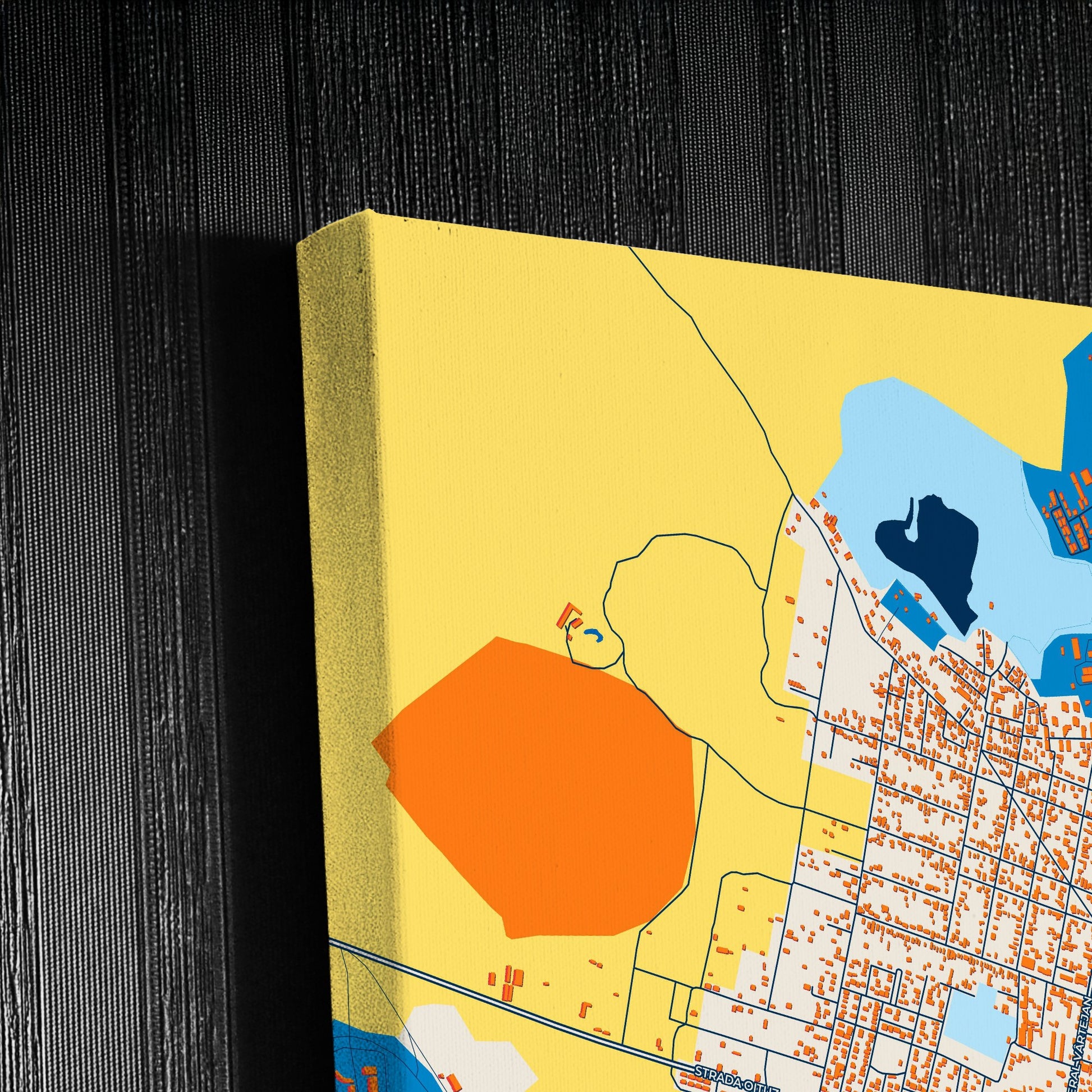 Mangalia Romania Colorful City Map Canvas Print Detail