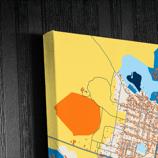 Mangalia Romania Colorful City Map Canvas Print Detail