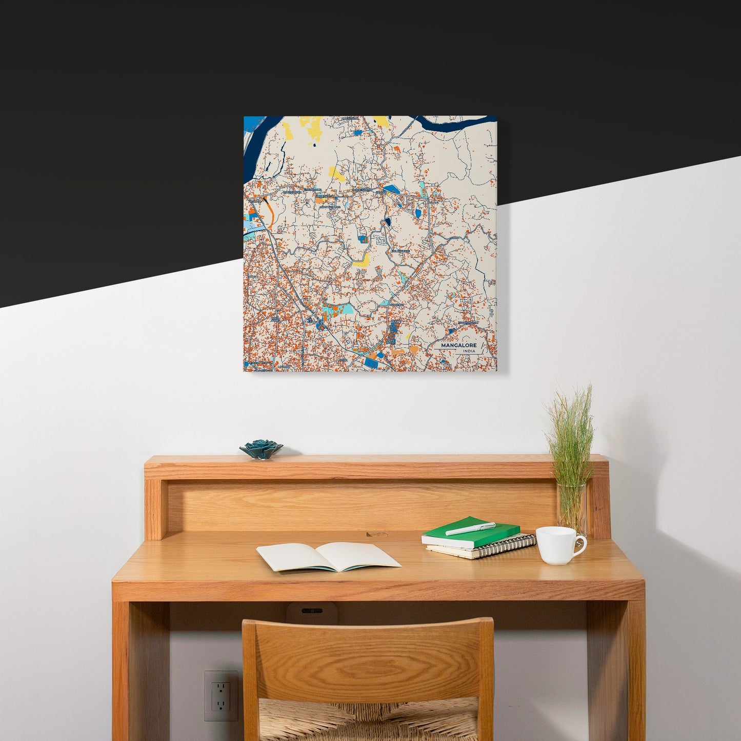 Mangalore India Colorful City Map Canvas Print Scene