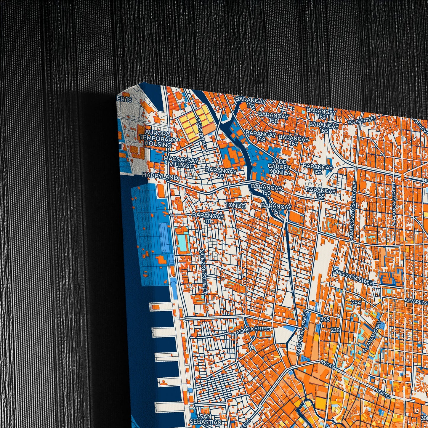 Manila Philippines Colorful City Map Canvas Print Detail