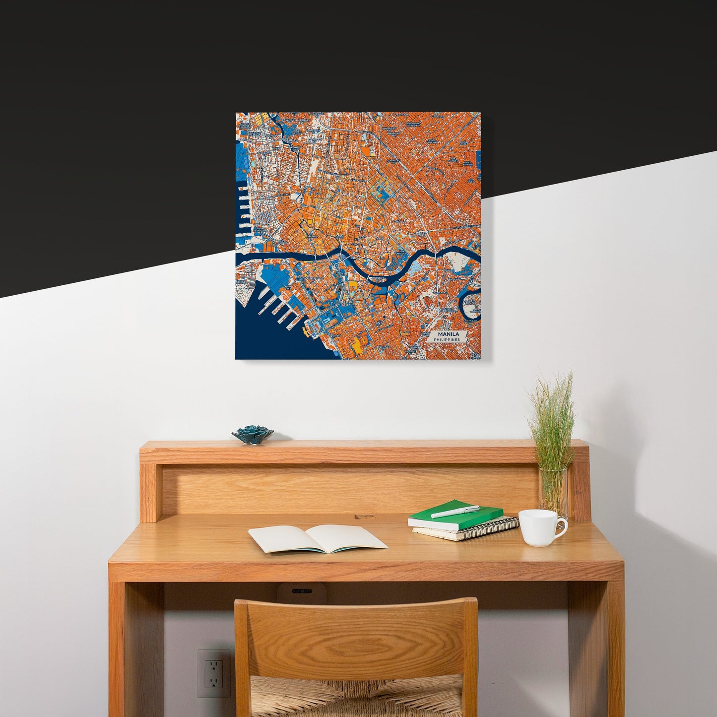 Manila Philippines Colorful City Map Canvas Print Scene