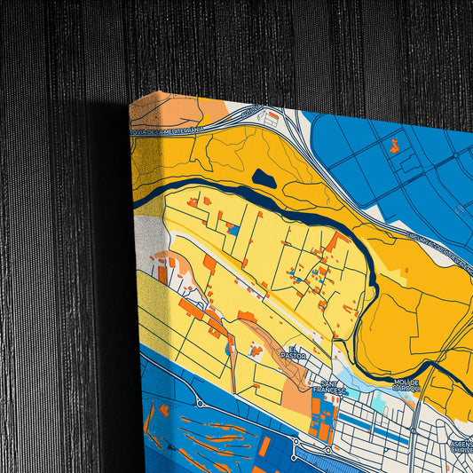 Manises Spain Colorful City Map Canvas Print Detail