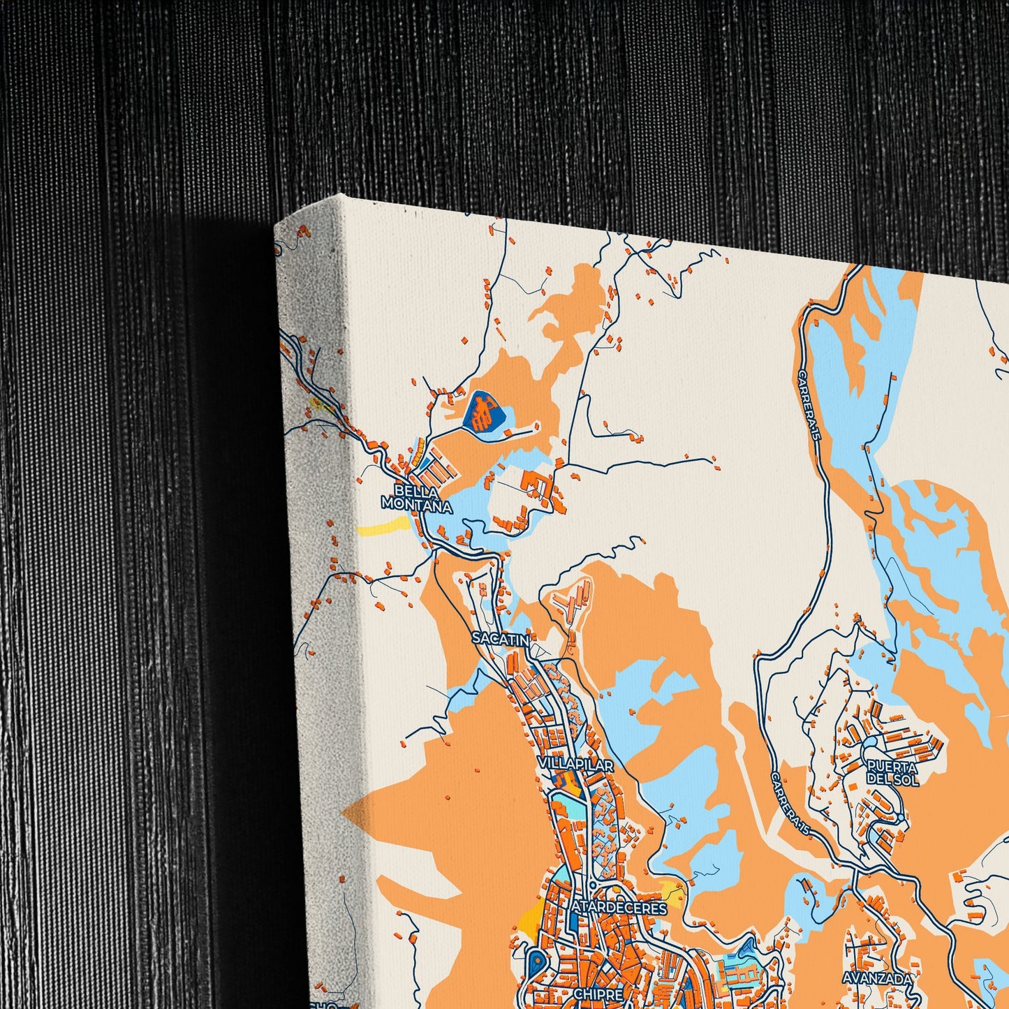 Manizales Colombia Colorful City Map Canvas Print Detail