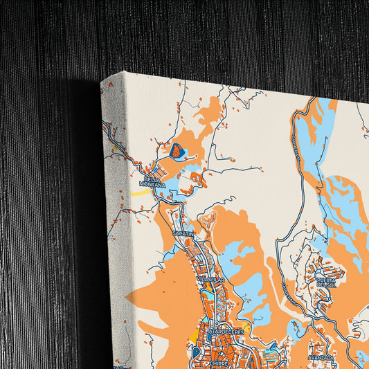 Manizales Colombia Colorful City Map Canvas Print Detail