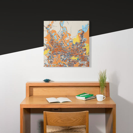 Manizales Colombia Colorful City Map Canvas Print Scene