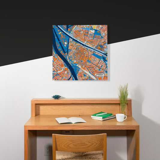 Mannheim Germany Colorful City Map Canvas Print Scene