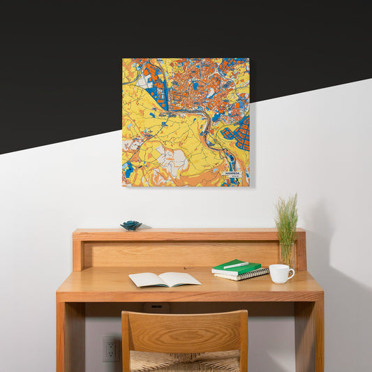 Manresa Spain Colorful City Map Canvas Print Scene