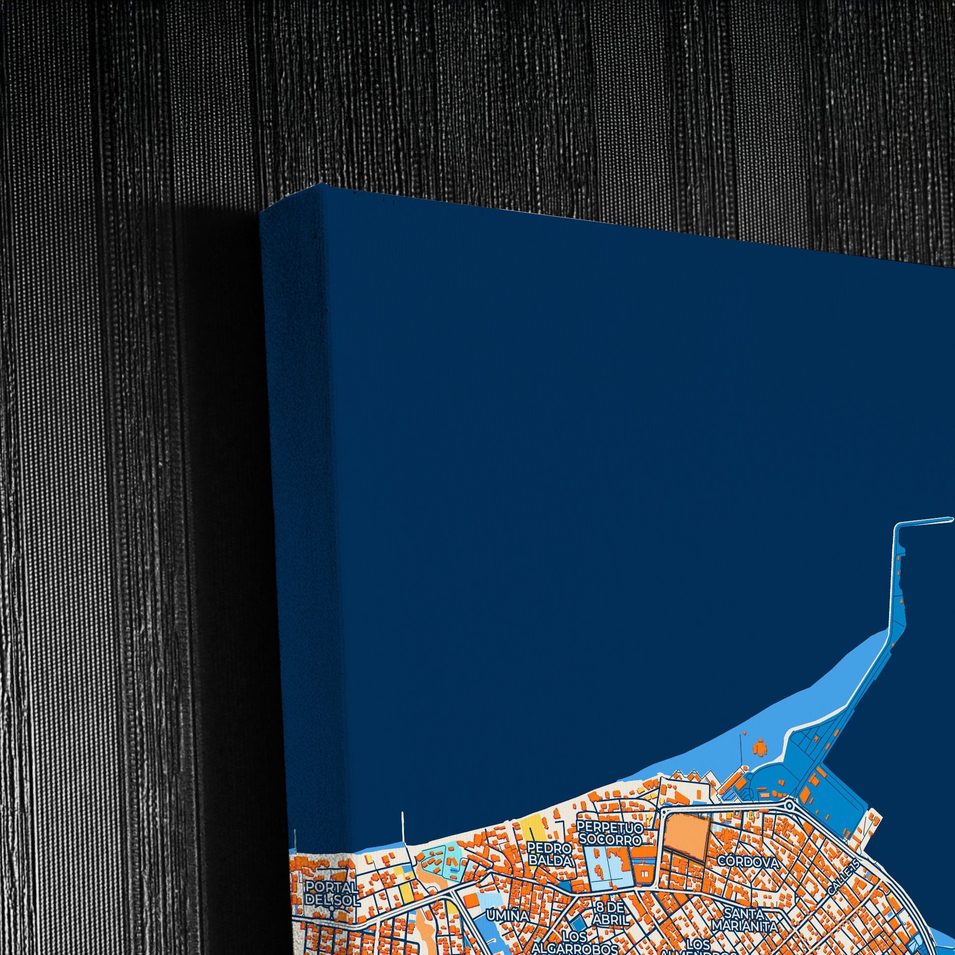 Manta Ecuador Colorful City Map Canvas Print Detail