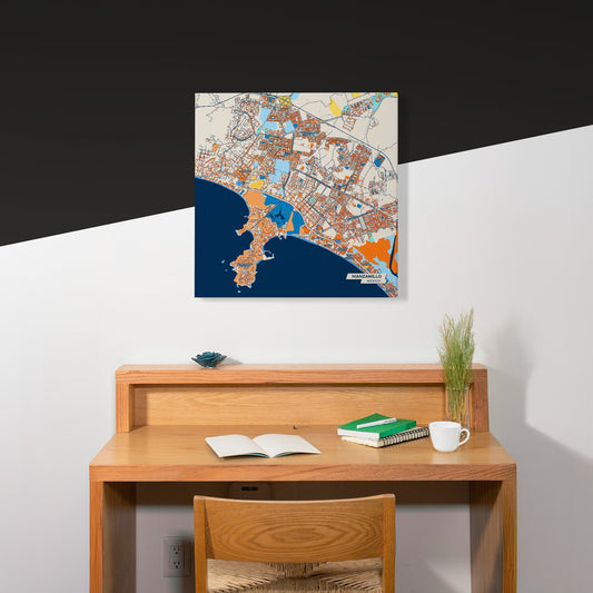 Manzanillo Mexico Colorful City Map Canvas Print Scene