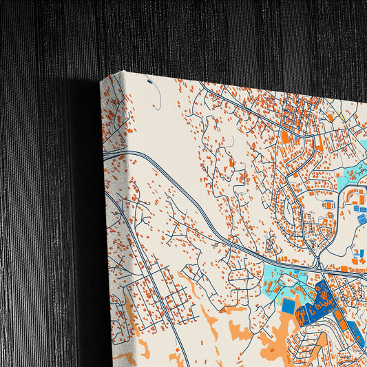 Manzini Eswatini Colorful City Map Canvas Print Detail