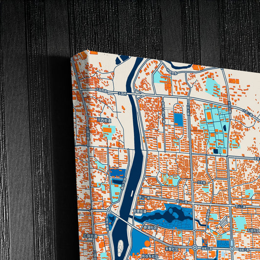 Maoming China Colorful City Map Canvas Print Detail